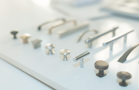 Construction material finish samples displayed at the K&K design center