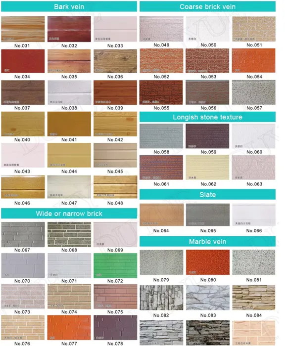 Representative exterior cladding sample board for R02 review